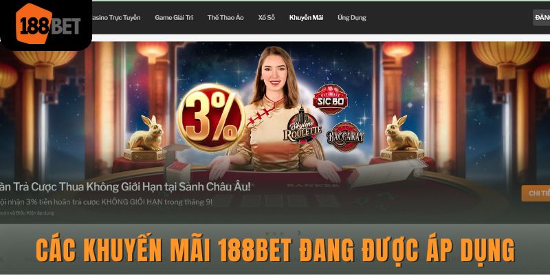 Giới thiệu 188bet về các khuyến mãi đang được áp dụng